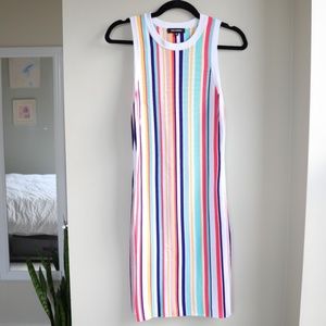 Bright Striped Knit Resort Dress - Size S